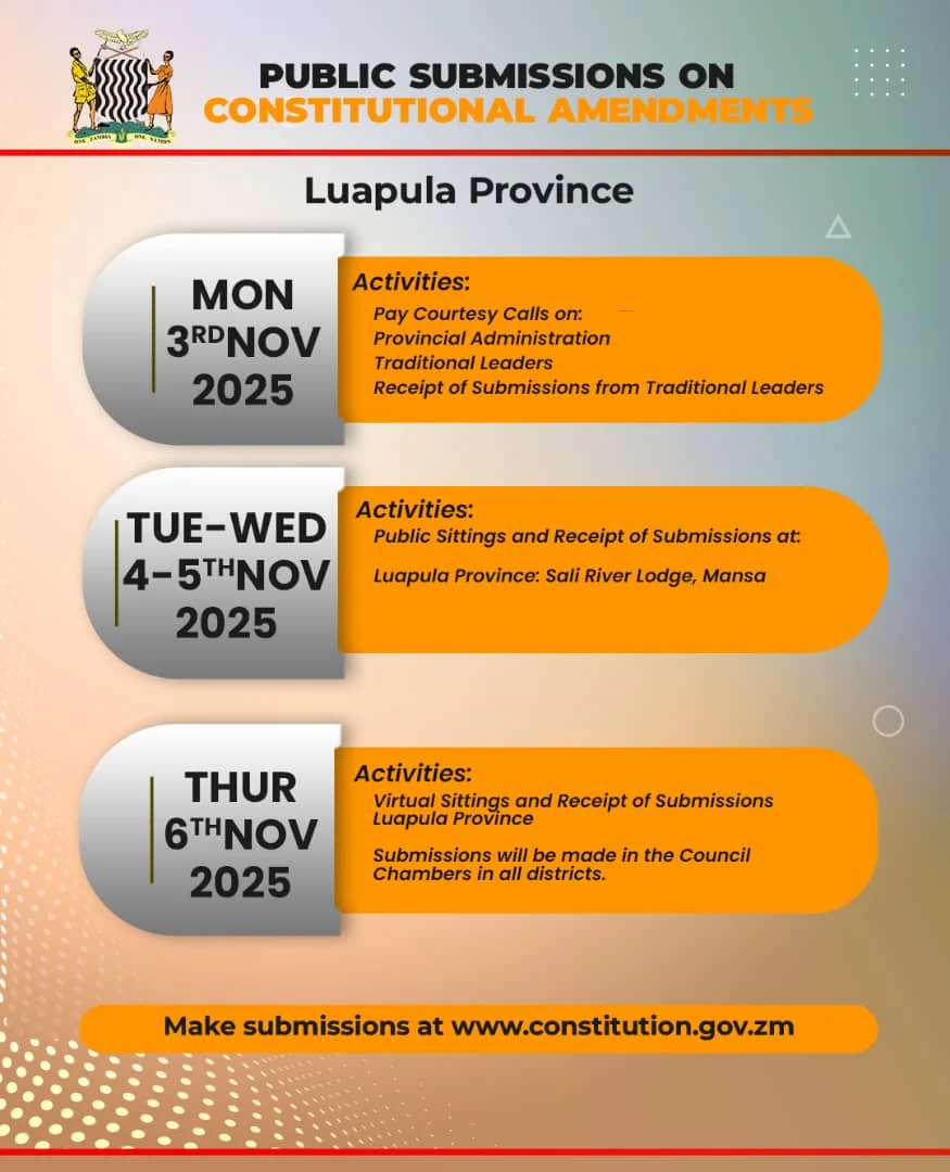 Luapula Province Schedule